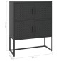 vidaXL Aparador de acero negro 80x35x100 cm