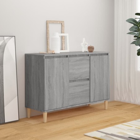 vidaXL Aparador de madera contrachapada gris Sonoma 103,5x35x70 cm