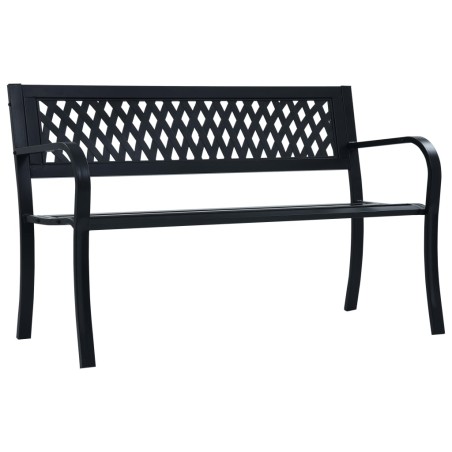 vidaXL Banco de jardín acero negro 125 cm