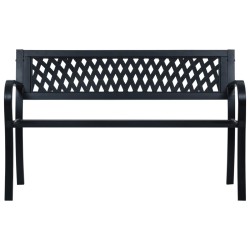 vidaXL Banco de jardín acero negro 125 cm