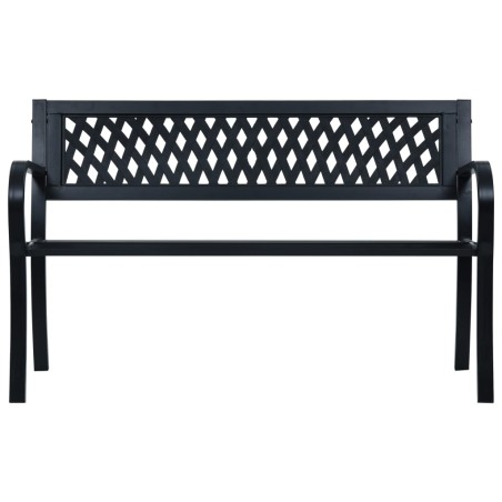vidaXL Banco de jardín acero negro 125 cm