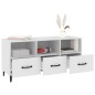 vidaXL Mueble de TV madera contrachapada blanco 102x35x50 cm vidaXL Mueble de TV madera contrachapada blanco 102x35x50 cm