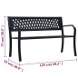 vidaXL Banco de jardín acero negro 125 cm vidaXL Banco de jardín acero negro 125 cm