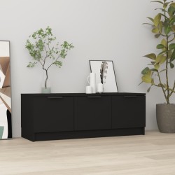 vidaXL Mueble de TV madera contrachapada negro 102x35x36,5 cm