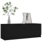 vidaXL Mueble de TV madera contrachapada negro 102x35x36,5 cm vidaXL Mueble de TV madera contrachapada negro 102x35x36,5 cm