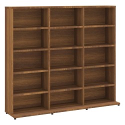 vidaXL Estantería de CDs contrachapada marrón roble 102x23x89,5 cm
