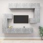 vidaXL Set de muebles de TV 8 pzas madera contrachapada gris hormigón