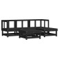 vidaXL Juego de sofás de jardín 5 piezas madera maciza de pino negro vidaXL Juego de sofás de jardín 5 piezas madera maciza de pino negro
