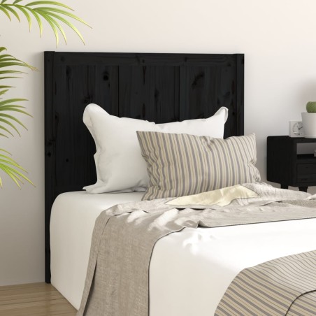 vidaXL Cabecero de cama madera maciza de pino negro 95,5x4x100 cm