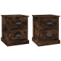 vidaXL Mesita noche 2 uds madera contrachapada roble humo 39x39x47,5cm vidaXL Mesita noche 2 uds madera contrachapada roble humo 39x39x47,5cm