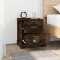 vidaXL Mesita noche 2 uds madera contrachapada roble humo 39x39x47,5cm vidaXL Mesita noche 2 uds madera contrachapada roble humo 39x39x47,5cm
