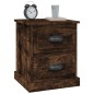 vidaXL Mesita noche 2 uds madera contrachapada roble humo 39x39x47,5cm vidaXL Mesita noche 2 uds madera contrachapada roble humo 39x39x47,5cm