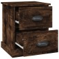vidaXL Mesita noche 2 uds madera contrachapada roble humo 39x39x47,5cm vidaXL Mesita noche 2 uds madera contrachapada roble humo 39x39x47,5cm