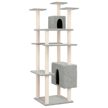vidaXL Rascador para gatos con postes de sisal gris claro 162 cm