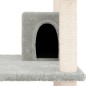 vidaXL Rascador para gatos con postes de sisal gris claro 162 cm vidaXL Rascador para gatos con postes de sisal gris claro 162 cm