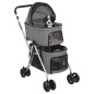 vidaXL Cochecito doble de perros plegable tela oxford gris 83x48x97cm vidaXL Cochecito doble de perros plegable tela oxford gris 83x48x97cm