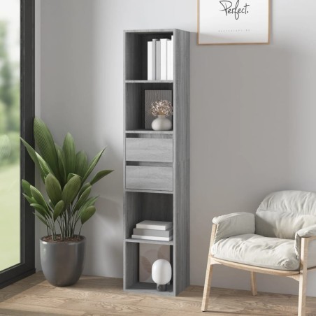 vidaXL Estantería de madera contrachapada gris Sonoma 36x30x171 cm