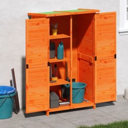 vidaXL Cobertizo herramientas jardín madera pino marrón 83x57x140 cm