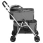 vidaXL Cochecito doble de perros plegable tela oxford gris 83x48x97cm vidaXL Cochecito doble de perros plegable tela oxford gris 83x48x97cm