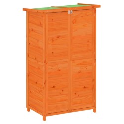 vidaXL Cobertizo herramientas jardín madera pino marrón 83x57x140 cm
