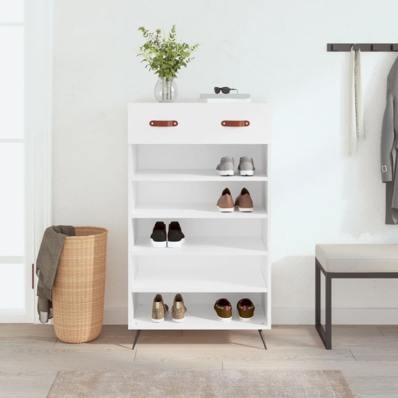 vidaXL Zapatero madera de ingeniería blanco 60x35x105 cm vidaXL Zapatero madera de ingeniería blanco 60x35x105 cm