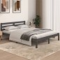 vidaXL Estructura de cama madera maciza de pino gris 140x190 cm