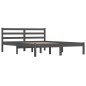 vidaXL Estructura de cama madera maciza de pino gris 140x190 cm