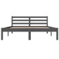 vidaXL Estructura de cama madera maciza de pino gris 140x190 cm