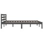 vidaXL Estructura de cama madera maciza de pino gris 140x190 cm