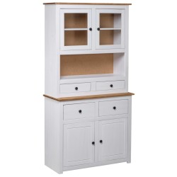 vidaXL Aparador madera maciza pino estilo Panamá blanco 93x40,5x180 cm 