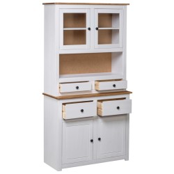 vidaXL Aparador madera maciza pino estilo Panamá blanco 93x40,5x180 cm 