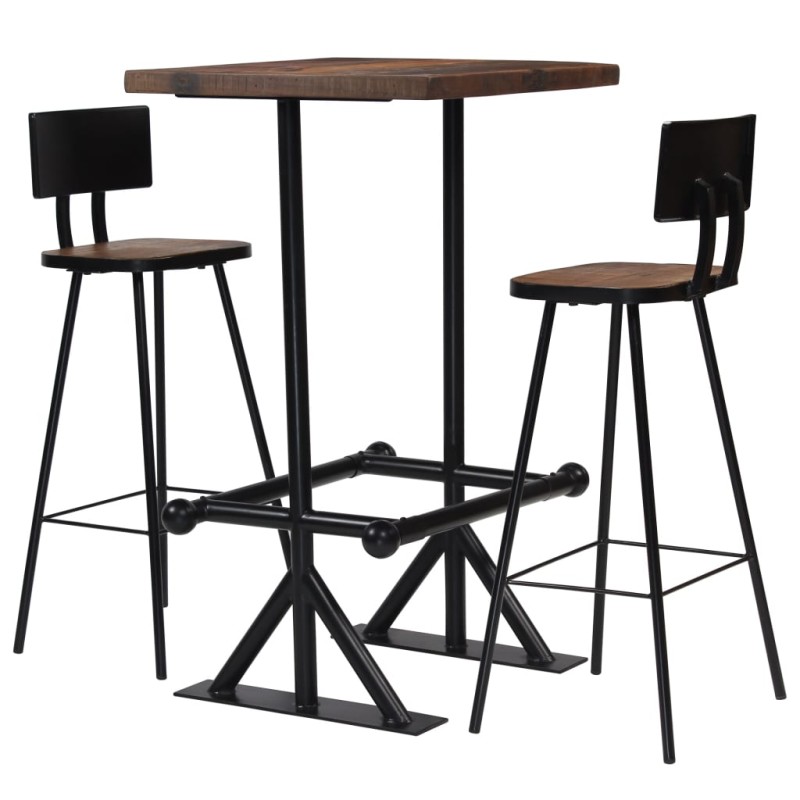 vidaXL Conjunto de muebles de bar 3 piezas madera maciza reciclada vidaXL Conjunto de muebles de bar 3 piezas madera maciza reciclada