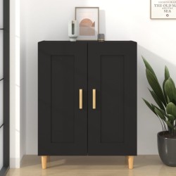 vidaXL Aparador de madera contrachapada negro 69,5x34x90 cm