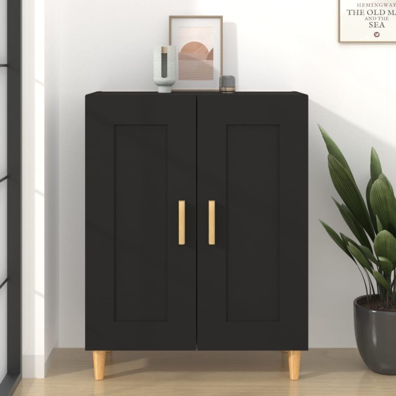 vidaXL Aparador de madera contrachapada negro 69,5x34x90 cm vidaXL Aparador de madera contrachapada negro 69,5x34x90 cm