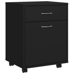 vidaXL Armario con ruedas madera de ingeniería negro 45x38x54 cm