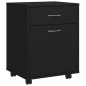 vidaXL Armario con ruedas madera de ingeniería negro 45x38x54 cm