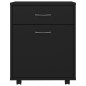 vidaXL Armario con ruedas madera de ingeniería negro 45x38x54 cm