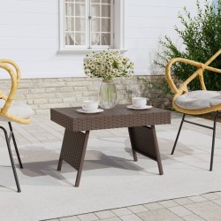 vidaXL Mesa auxiliar plegable ratán sintético marrón 60x40x38 cm