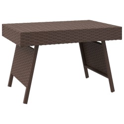 vidaXL Mesa auxiliar plegable ratán sintético marrón 60x40x38 cm