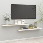 vidaXL Estante flotante pared 2 uds MDF roble y blanco 120x23,5x3,8 cm vidaXL Estante flotante pared 2 uds MDF roble y blanco 120x23,5x3,8 cm