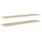 vidaXL Estante flotante pared 2 uds MDF roble y blanco 120x23,5x3,8 cm vidaXL Estante flotante pared 2 uds MDF roble y blanco 120x23,5x3,8 cm