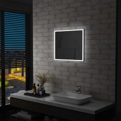 vidaXL Espejo de pared de baño con LED 60x50 cm
