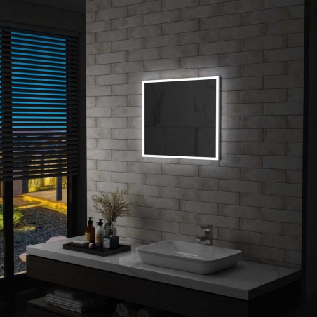 vidaXL Espejo de pared de baño con LED 60x50 cm