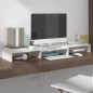 vidaXL Soporte de monitor madera maciza de pino blanco 80x24x10,5 cm