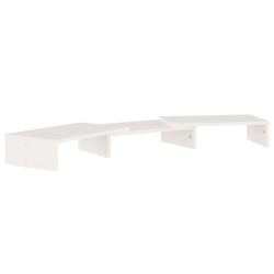 vidaXL Soporte de monitor madera maciza de pino blanco 80x24x10,5 cm