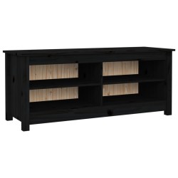 vidaXL Banco zapatero madera maciza de pino negro 110x38x45,5 cm