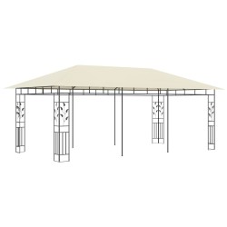 vidaXL Cenador con mosquitera color crema 6x3x2,73 m