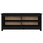 vidaXL Banco zapatero madera maciza de pino negro 110x38x45,5 cm vidaXL Banco zapatero madera maciza de pino negro 110x38x45,5 cm