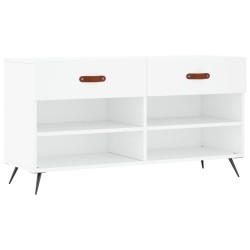 vidaXL Banco zapatero madera de ingeniería blanco 102x35x55 cm