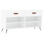 vidaXL Banco zapatero madera de ingeniería blanco 102x35x55 cm